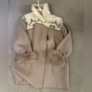 Elegant pink and Cream wool coat